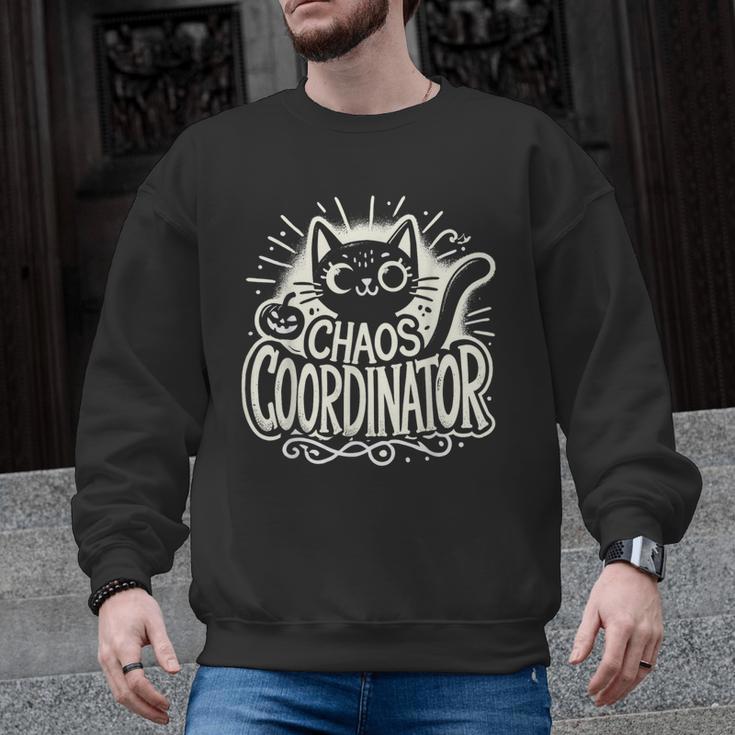 Cat Chaos Coordinator For Women Mom Halloween Teacher Men Graphic Sweatshirt
