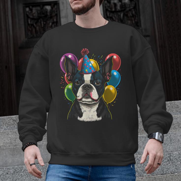 Celebration Event Birthday Party Boston Terrier Men Graphic Sweatshirt