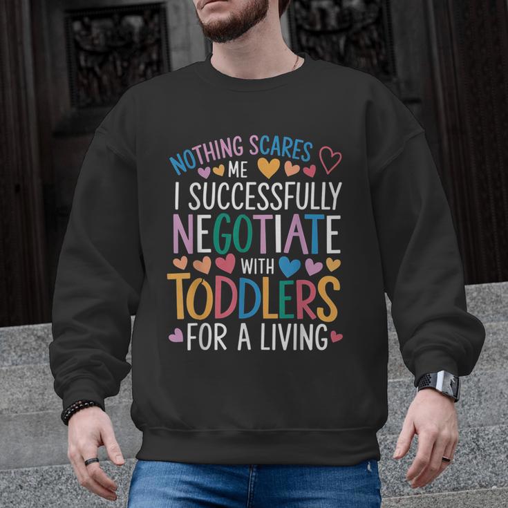 Childcare Teacher Negotiate With Toddlers Daycare Provider Men Graphic Sweatshirt