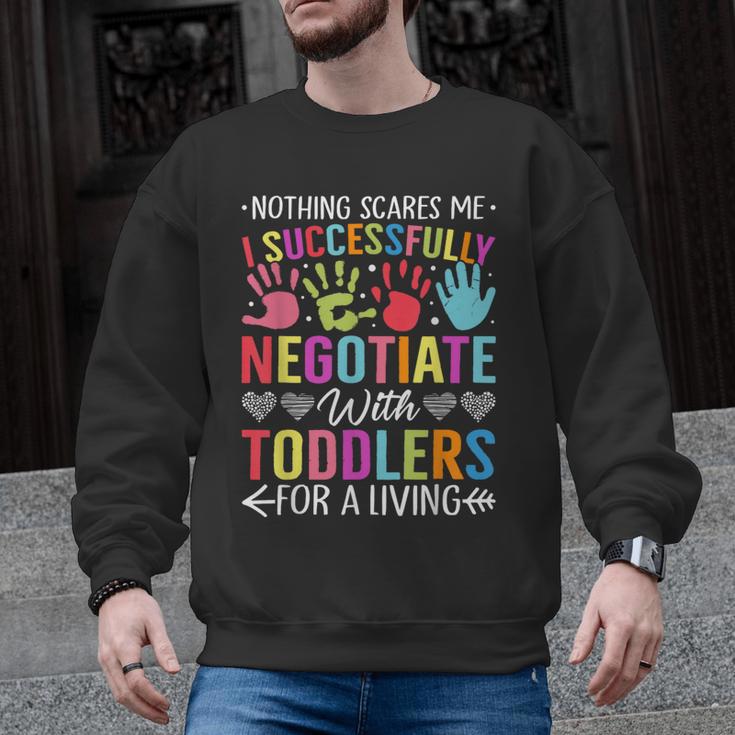 Childcare Teacher Negotiate With Toddlers Daycare Provider Men Women Girls Kids Men Graphic Sweatshirt