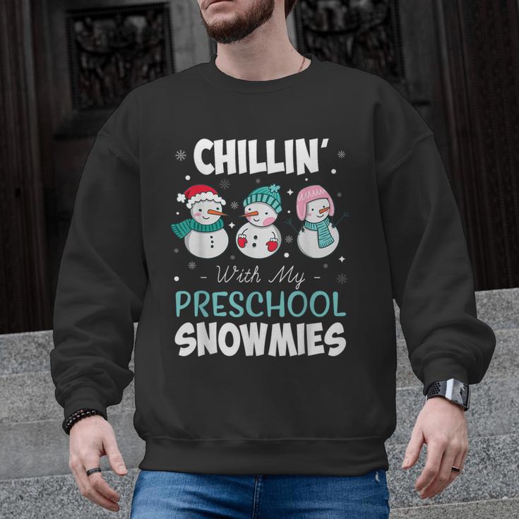 Chillin' With My Preschool Snowmies Teacher Christmas Men Women Kids Men Graphic Sweatshirt