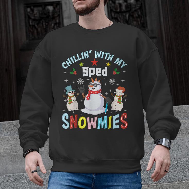 Chillin With My Sped Snowmies Teacher Student Christmas Men Graphic Sweatshirt
