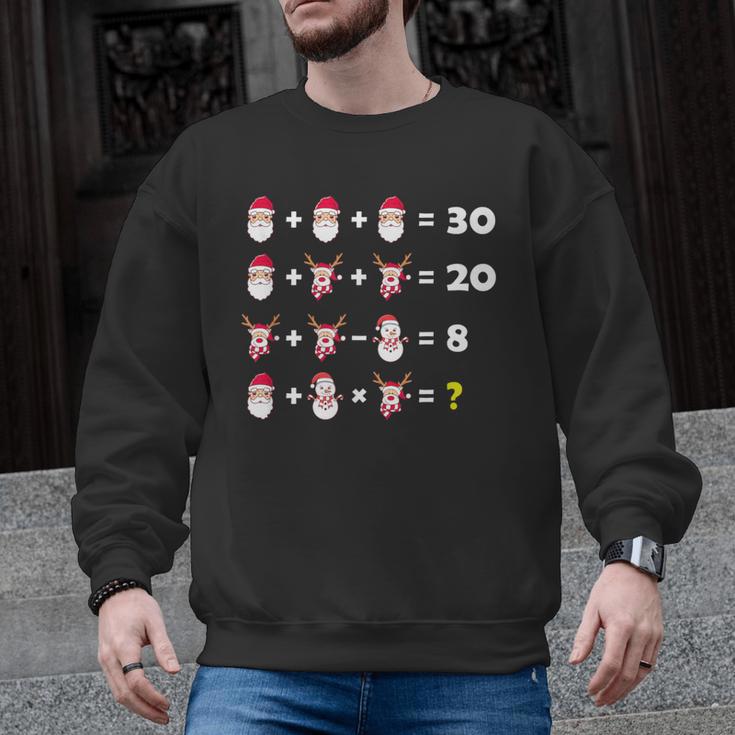 Christmas Math Quiz Teacher Equation Math Teacher Men Graphic Sweatshirt