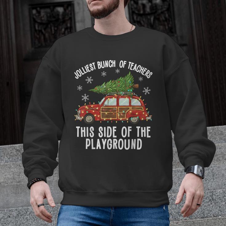 Christmas Teacher Squad Festive Car Tree Lights Xmas Men Graphic Sweatshirt