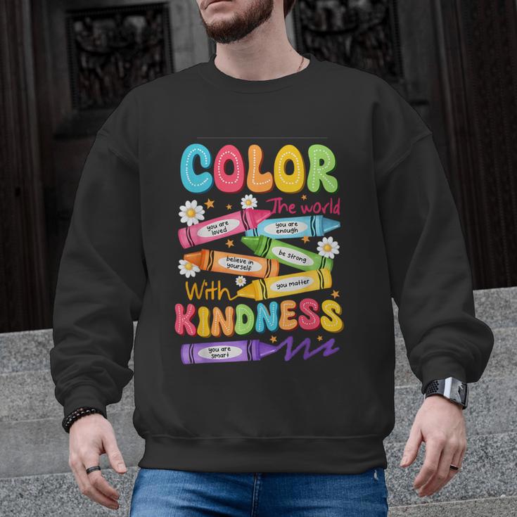 Color The World With Kindness Teachers Back To School Men Graphic Sweatshirt