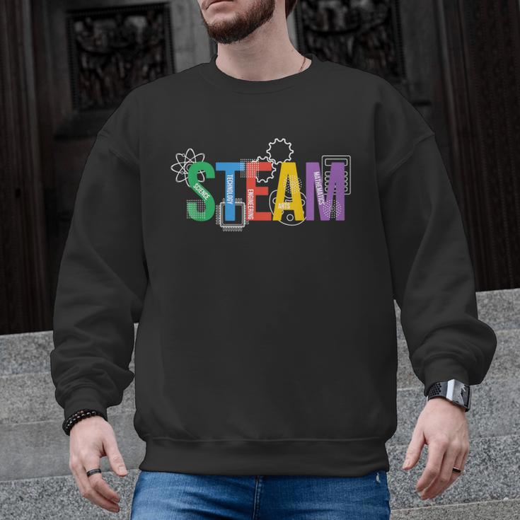 Colorful Steam Letters For Steam Program Teacher And Student Men Graphic Sweatshirt