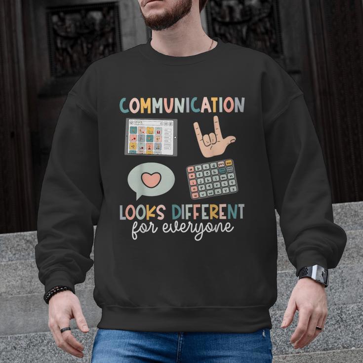 Communication Looks Different For Everyone SPED Teacher ASD Men Graphic Sweatshirt
