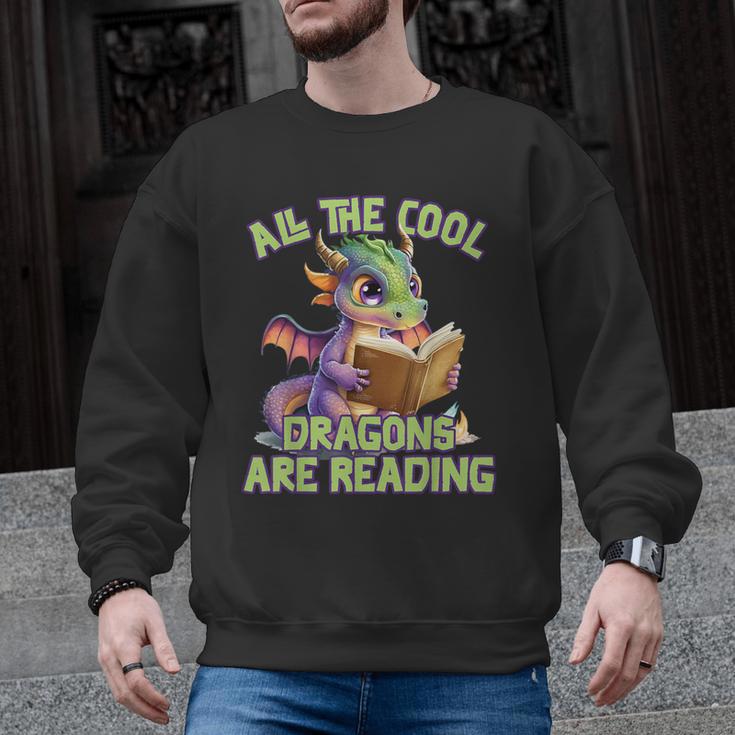 All The Cool Dragons Are Reading Dragon Teacher Men Graphic Sweatshirt
