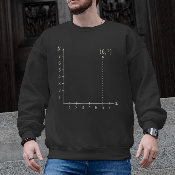 Coordinate 67 Math Teacher 67 Cartesian Grid Point Men Graphic Sweatshirt
