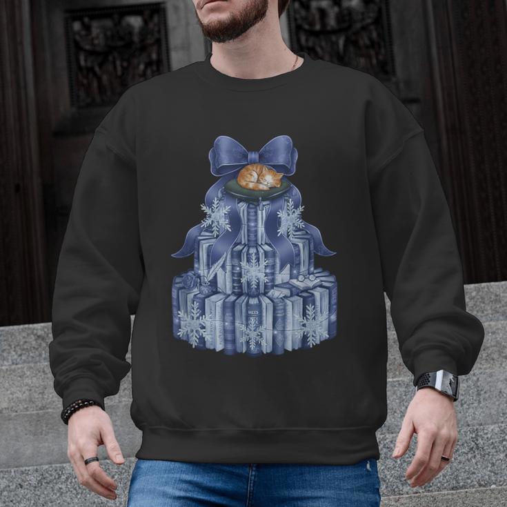 Coquette Bow Book Tree Merry Christmas Xmas Teacher Holiday Men Graphic Sweatshirt