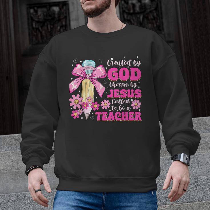 Created By God Called To Teacher Jesus Christian Teacher Men Graphic Sweatshirt