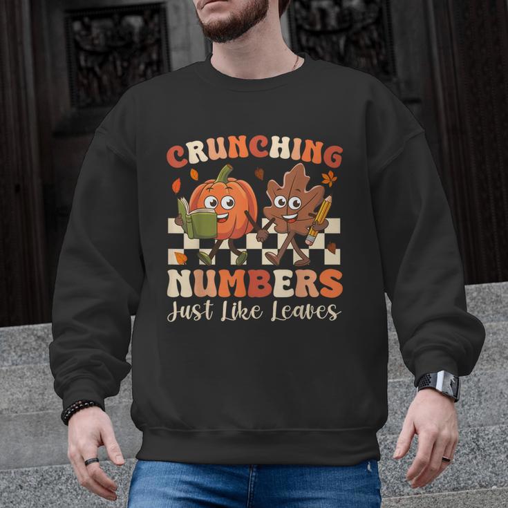 Crunching Numbers Just Like Leaves Pumpkin Fall Teacher Men Graphic Sweatshirt
