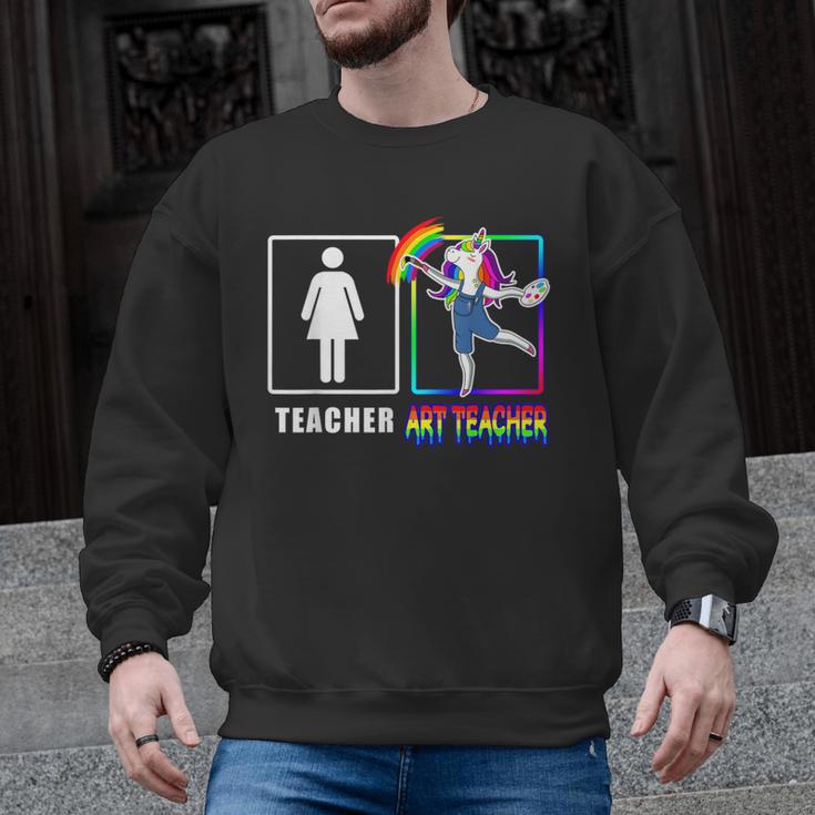 Cute Art Teacher Magical Dabbing Unicorn Artist Men Graphic Sweatshirt