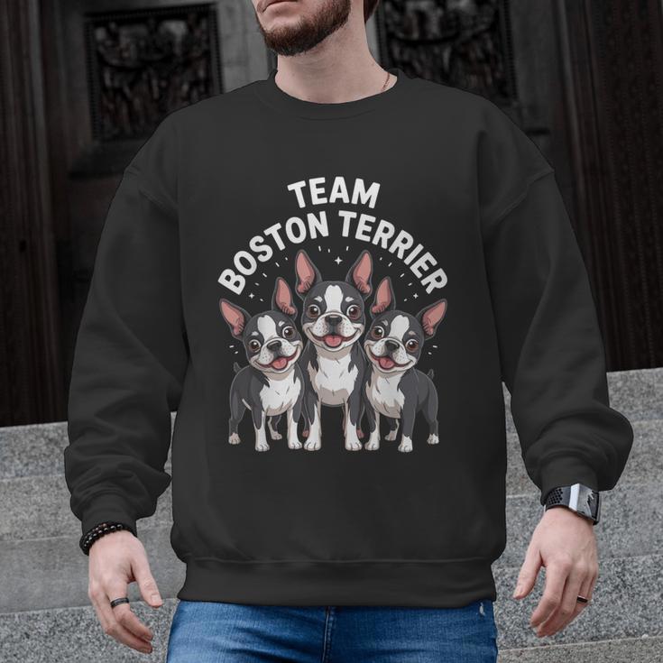 Cute Cartoon For Dog Owners Pet Team Boston Terrier Men Graphic Sweatshirt