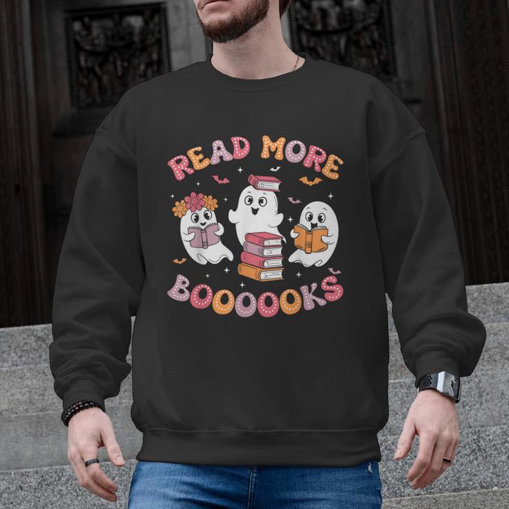 Cute Ghost Book Read More Books Teachers Halloween Men Graphic Sweatshirt