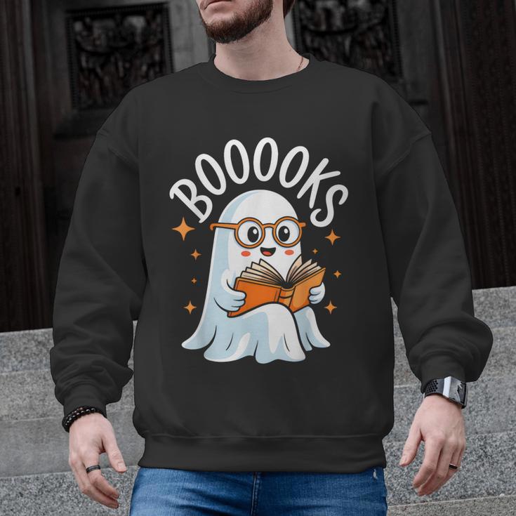 Cute Ghost Reading Book Librarian Teacher Halloween Costume Men Graphic Sweatshirt