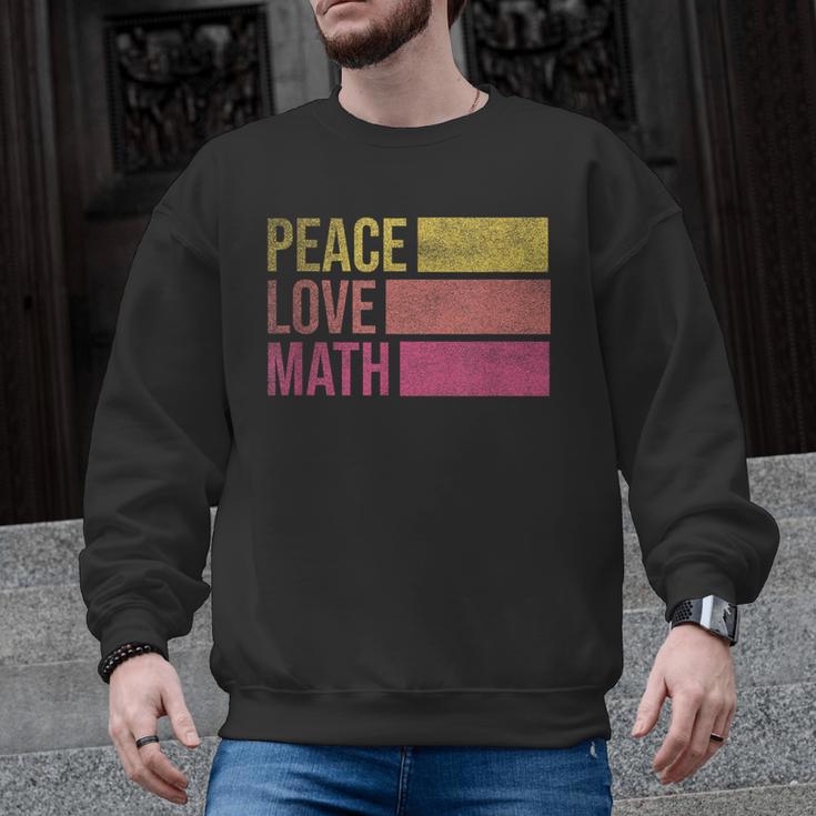 Cute Math Teacher Peace Love Math Men Graphic Sweatshirt