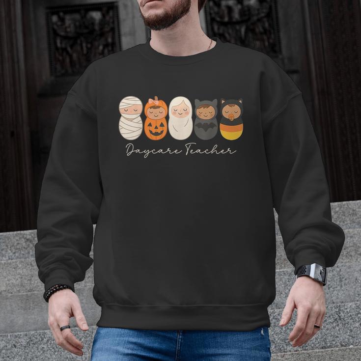 Daycare Teacher Halloween Infant Squad Spooky Childcare Fall Men Graphic Sweatshirt
