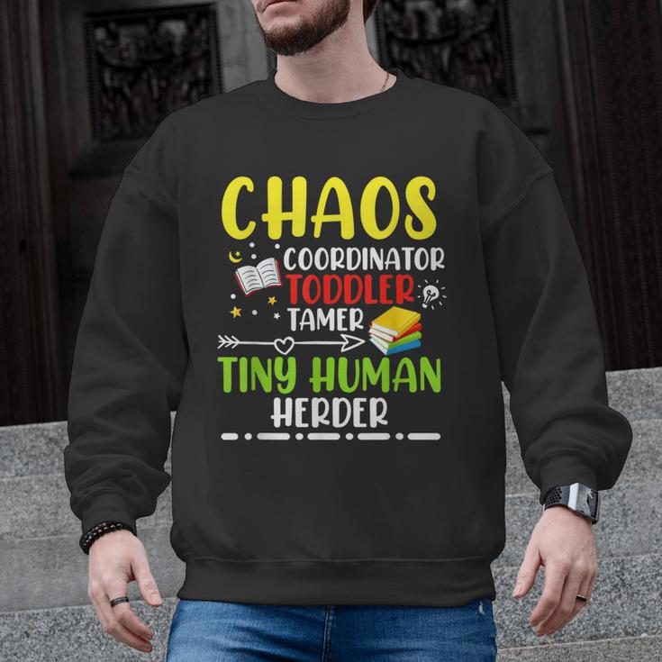 Daycare Teacher School Chaos Coordinator Toddler Tamer For Men Women Kids Men Graphic Sweatshirt