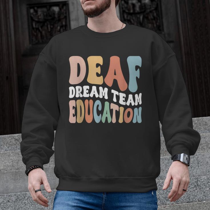 Deaf Dream Team Education Deaf Education Teacher Men Graphic Sweatshirt