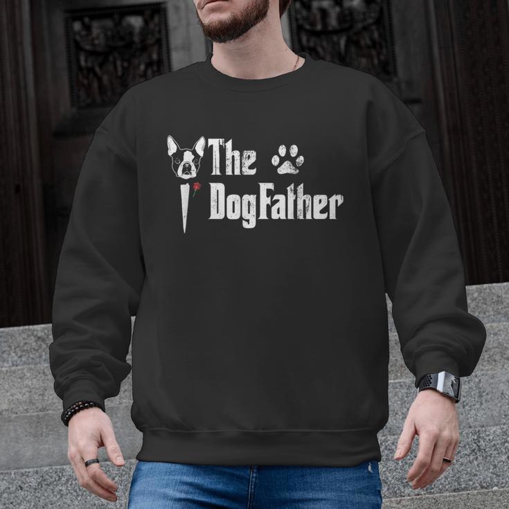 The Dogfather Boston Terrier Dog Dad Father's Day Men Graphic Sweatshirt