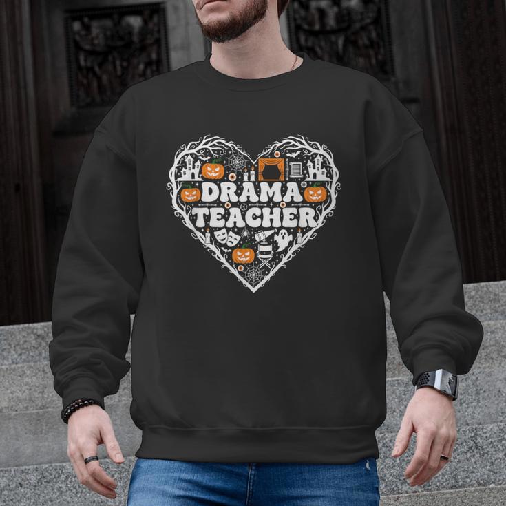 Drama Teacher Heart Pumpkin Ghost Halloween Kids Men Graphic Sweatshirt