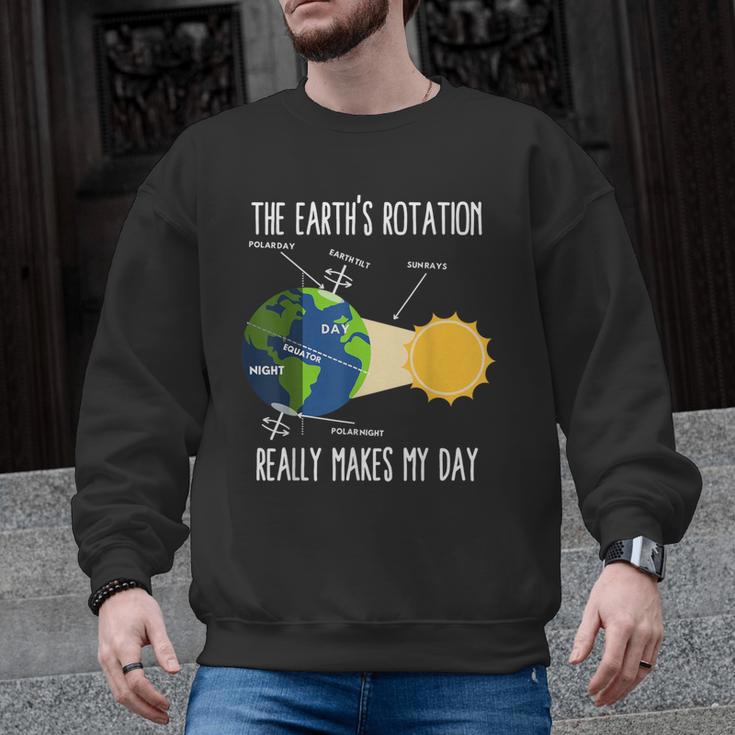 Earth Rotation Earth Day Science Teacher Kids Women Men Graphic Sweatshirt