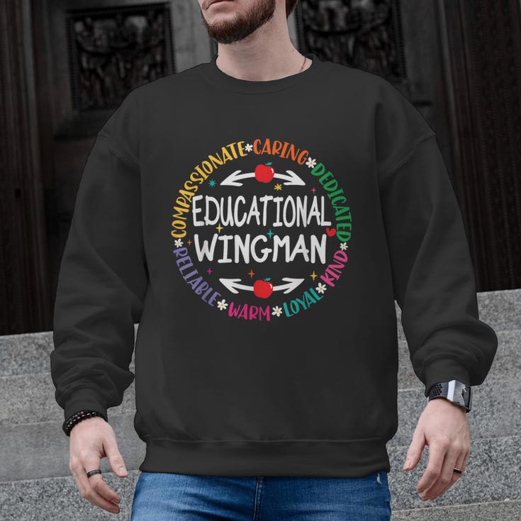 Educational Wingman Assistant Teaching a School Teacher Aide Men Graphic Sweatshirt