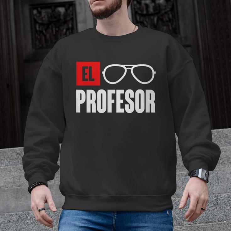 El Professor Money Costume Profesor Glasses Men Teacher Gift Men Graphic Sweatshirt