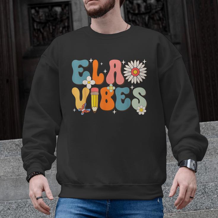 English Teacher Ela Vibes Teacher Kids First Day Of School Men Graphic Sweatshirt