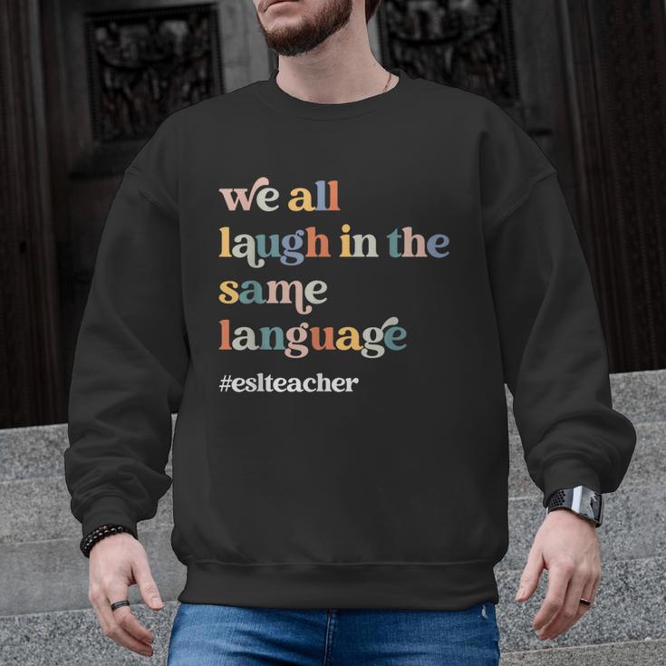 ESL Teacher ESOL Student Cute Retro Back To School First Day Men Graphic Sweatshirt