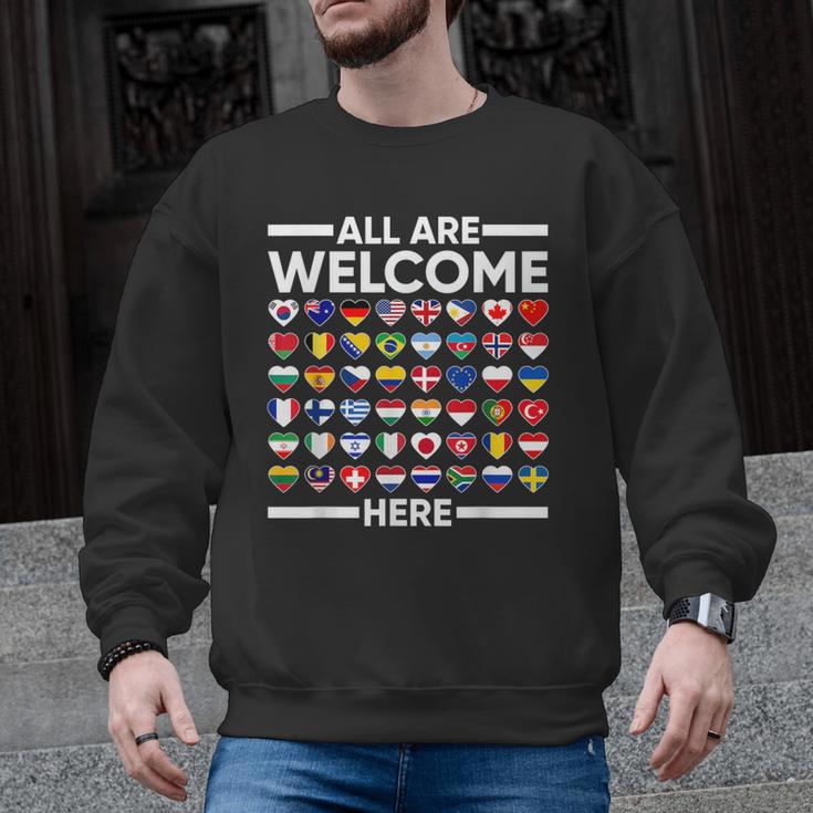 ESL Teacher All Are Welcome Here For Worlds Virtual Teachers Men Graphic Sweatshirt