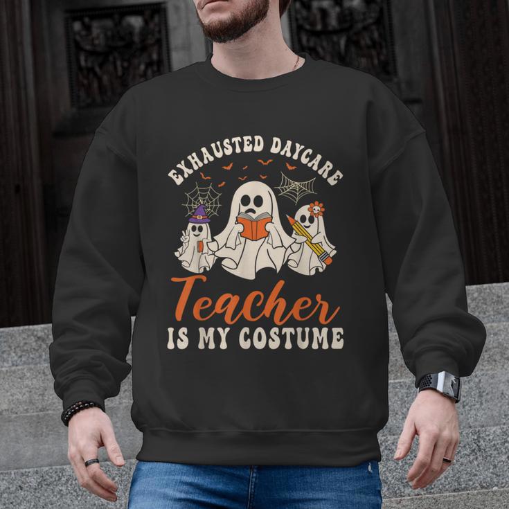Exhausted Daycare Teacher Is My Costume Halloween Ghost Fun For Men Women Men Graphic Sweatshirt