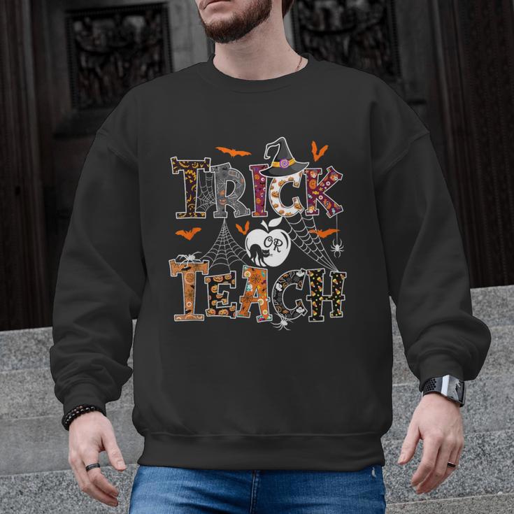 Fall Holiday Themed Thanksgiving Halloween Teacher Trick Or Men Graphic Sweatshirt