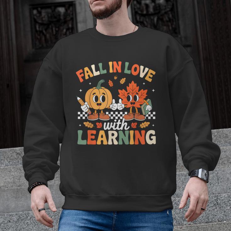Fall In Love With Learning Shirt Autumn Thanksgiving Teacher Men Graphic Sweatshirt