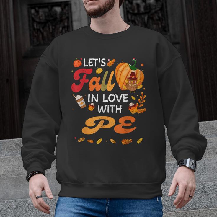 Lets Fall In Love With PE Teacher Thanksgiving Men Graphic Sweatshirt