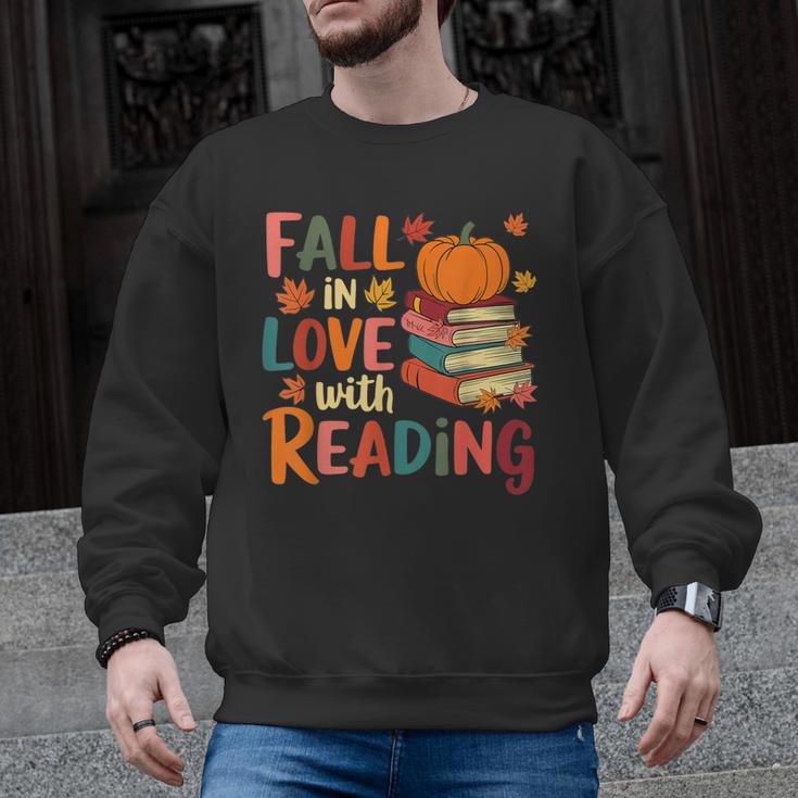 Fall In Love With Reading Autumn Thanksgiving Shirt Teacher Men Graphic Sweatshirt