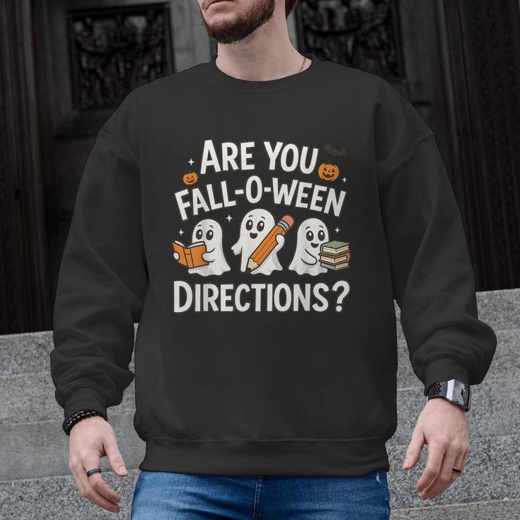 Are You Fall O Ween Directions Halloween Teacher Ghosts Men Graphic Sweatshirt