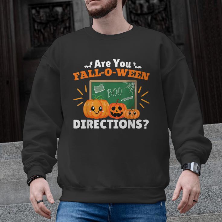 Are You Fall O Ween Directions Halloween Teacher Retro Men Graphic Sweatshirt