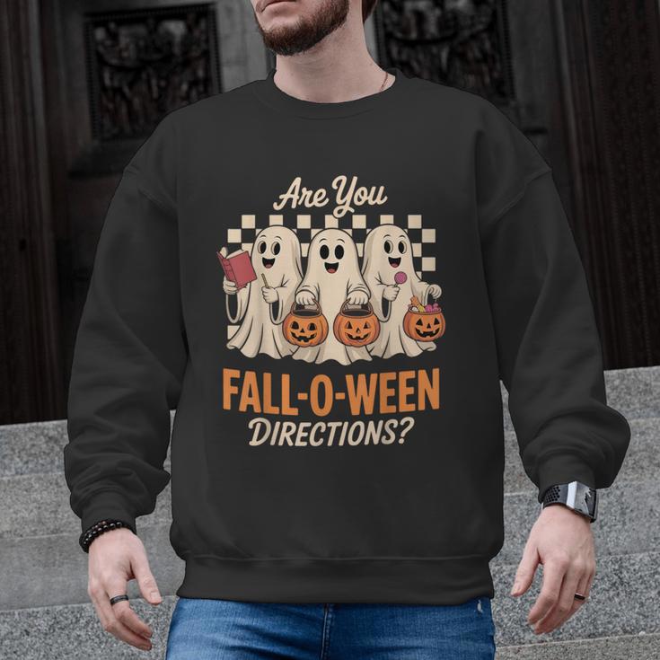 Are You Fall O Ween Directions Teacher Halloween Boo Ghost Men Graphic Sweatshirt