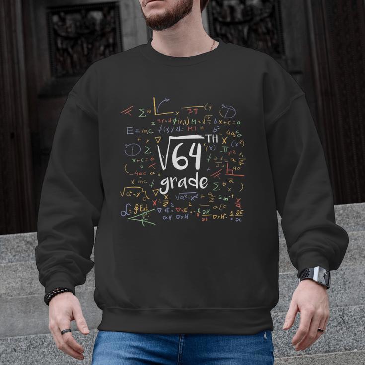 First Day Of School 8th Grade Square Root Of 64 Math Teacher Men Graphic Sweatshirt