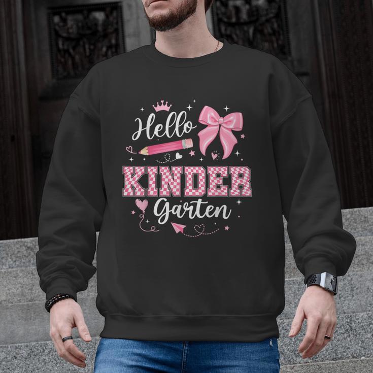 First Day Of School Teacher Girl Coquette Hello Kindergarten Men Graphic Sweatshirt