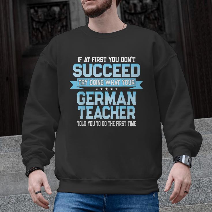 Fun German Teacher Appreciation Language Class Saying Men Graphic Sweatshirt