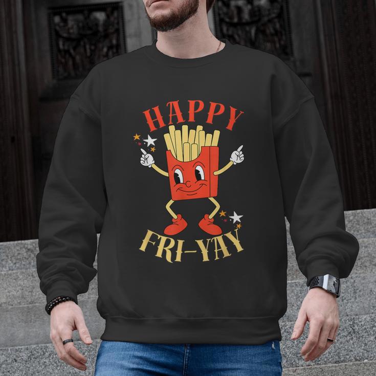 Fun Teacher Happy Fri Yay French Fries Friday Lovers Men Graphic Sweatshirt