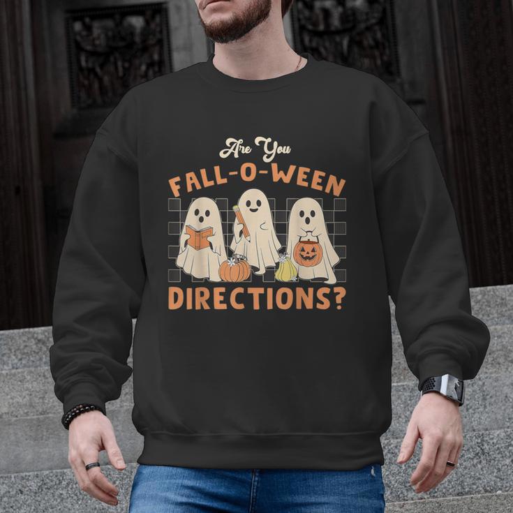 Ghost Are You Fall-O-Ween Directions Teacher Halloween Men Graphic Sweatshirt