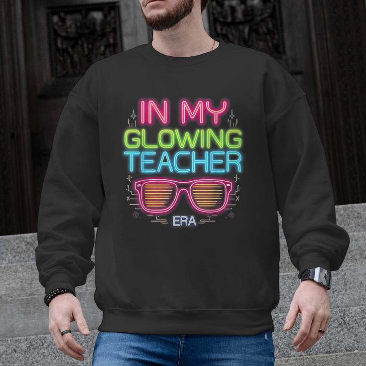 In My Glowing Teacher Era Groovy Colorful Bright Men Graphic Sweatshirt