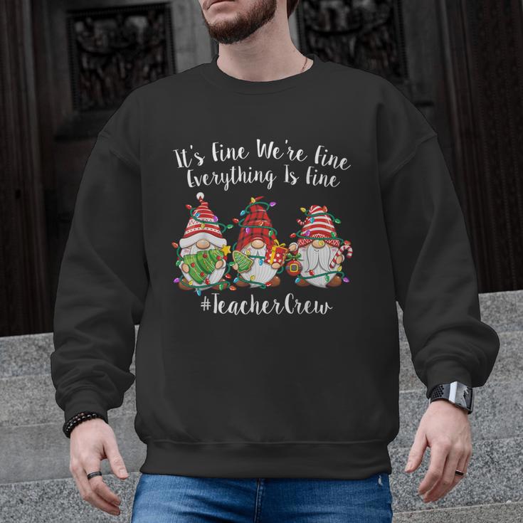 Gnome It's Fine I'm Fine Everything Is Fine Teacher Xmas Men Graphic Sweatshirt