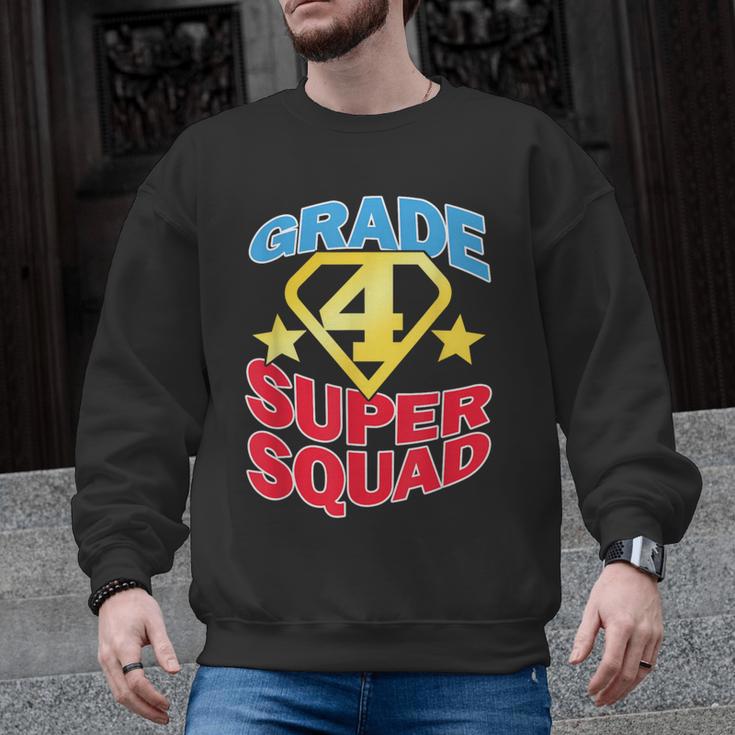 Grade 4 Super Squad Superhero Teacher Team Men Graphic Sweatshirt