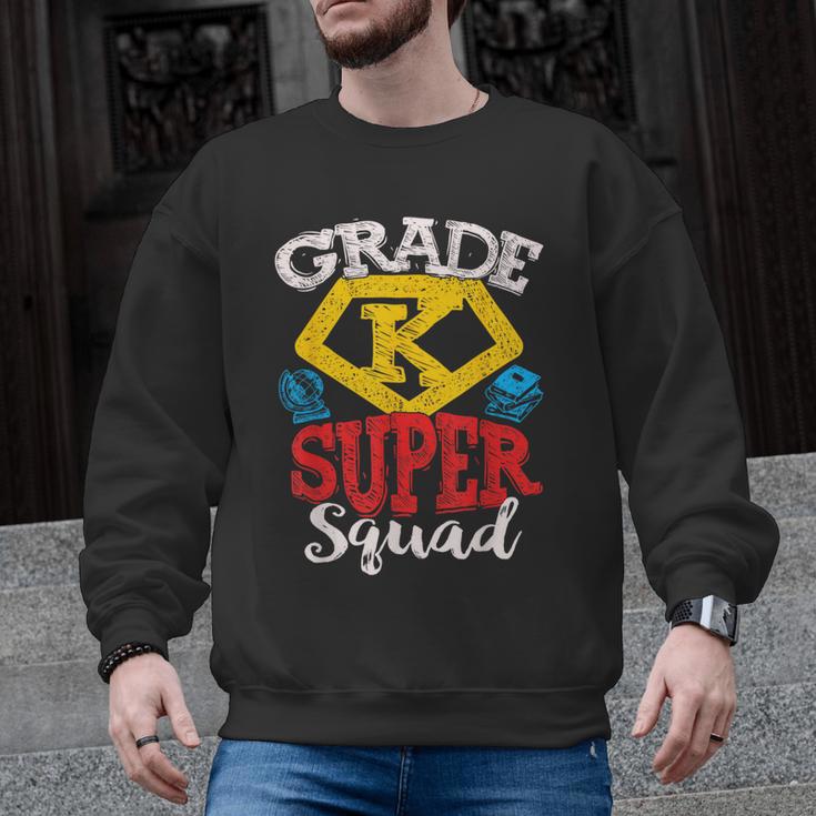 Grade K Super Squad Superhero Kindergarten Teacher Team Men Graphic Sweatshirt