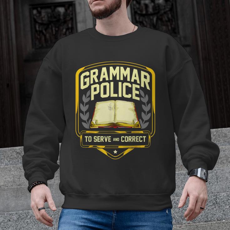 Grammar Police To Serve And Correct English Teacher Men Graphic Sweatshirt